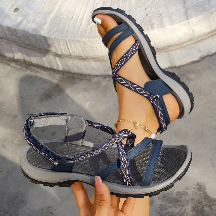 Damen Sportliche Trekking-Sandalen mit verstellbarem Riemen und gepolsterter Sohle