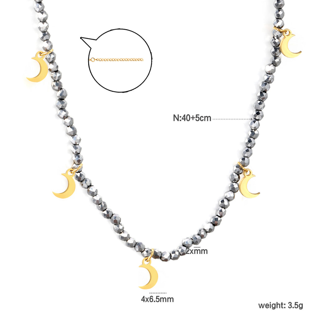 Damen Halskette mit funkelnden Sternenanhängern aus hochwertigen Perlen Shop Nory
