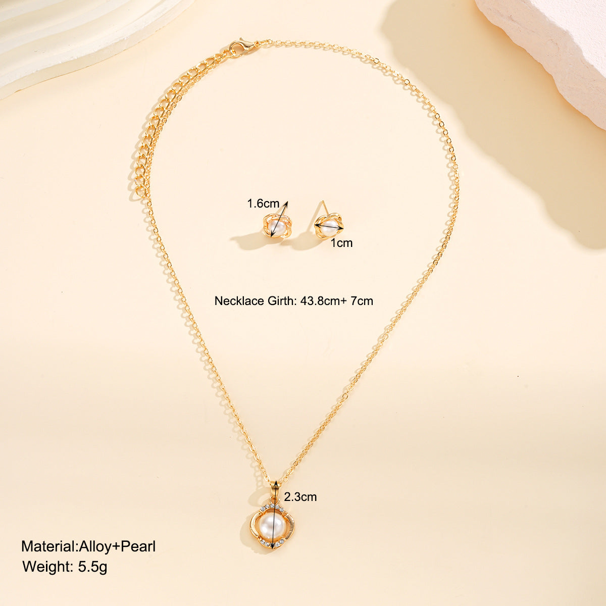 Damen Schmuckset mit eleganten Perlen und funkelnden Akzenten Shop Nory