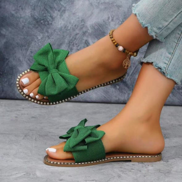 Damen Sandalen mit dekorativem Schleifen-Design und ergonomischer Sohle Shopnory