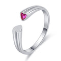 Damen Offener Ring mit Herzmotiv und funkelndem Zirkonia Shop Nory