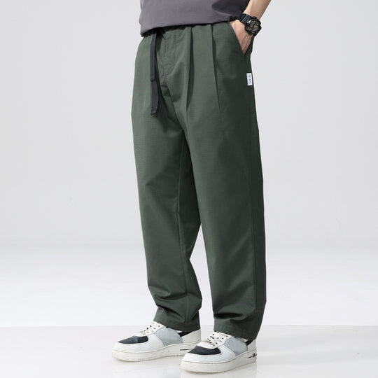 Herren Locker geschnittene Bundfalten-Hose mit Kordelzug und weitem Bein Shop Nory