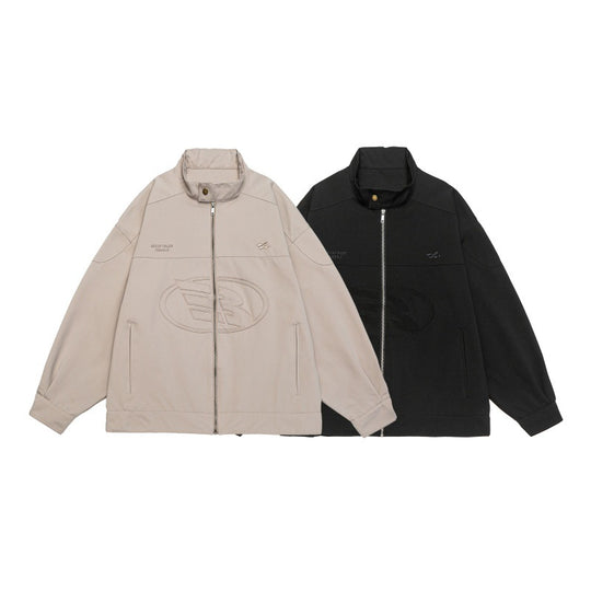 Unisex Boxy-Zipjacke im Oversized-Cut mit Stehkragen und tonaler Logoprägung Shop Nory