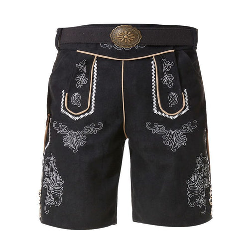 Herren nan kurze Trachtenlederhose mit filigranen Stickereien und Zierschnalle Shop Nory
