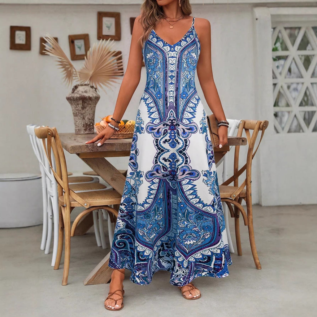 Damen Maxikleid mit elegantem Paisleymuster