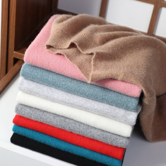 Damen Luxuriöser Kaschmir-Feinstrickpullover mit Stehkragen Shop Nory