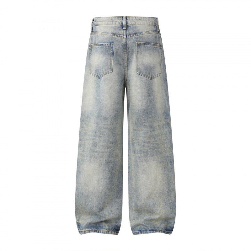 Damen Weite Highwaist-Jeanshose im Balloon-Schnitt mit Used‑Effekt und elastischem Saum Shop Nory