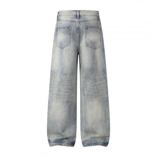 Damen Weite Highwaist-Jeanshose im Balloon-Schnitt mit Used‑Effekt und elastischem Saum Shop Nory