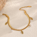 Damen Armband mit filigranem Blattdesign und Perlen Shop Nory