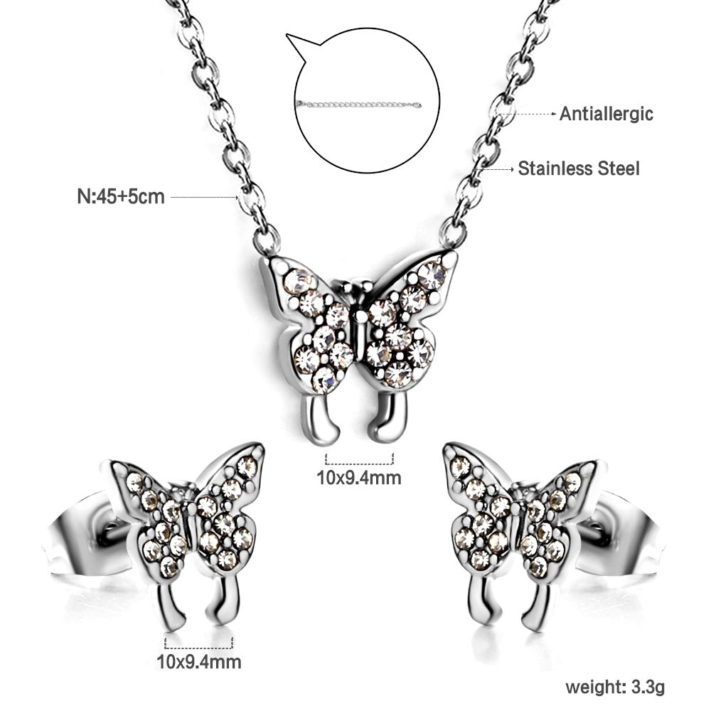 Damen Schmuckset mit bunnyförmigen Ohrsteckern und passende Halskette Shop Nory