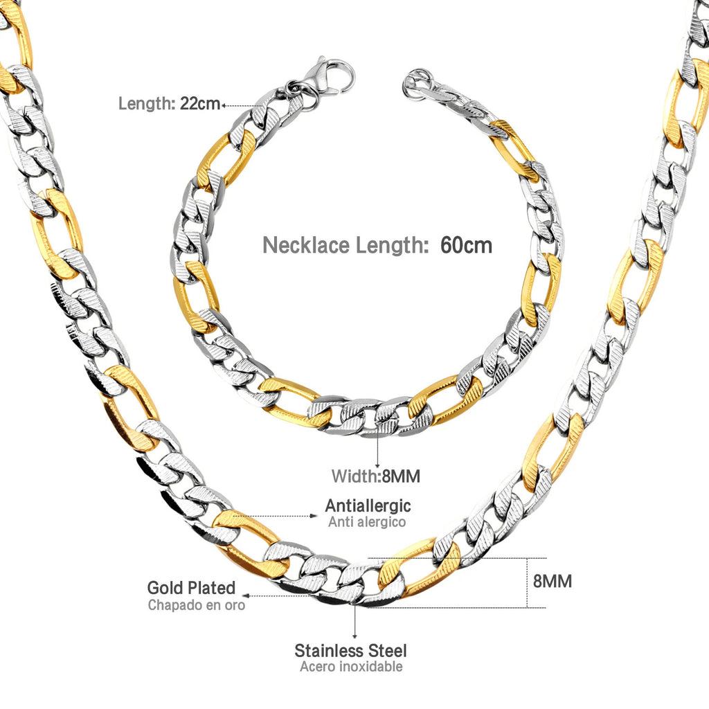 Damen edelstahl Armband mit goldplattierten Glieder-Design und verstellbarem Verschluss Shop Nory