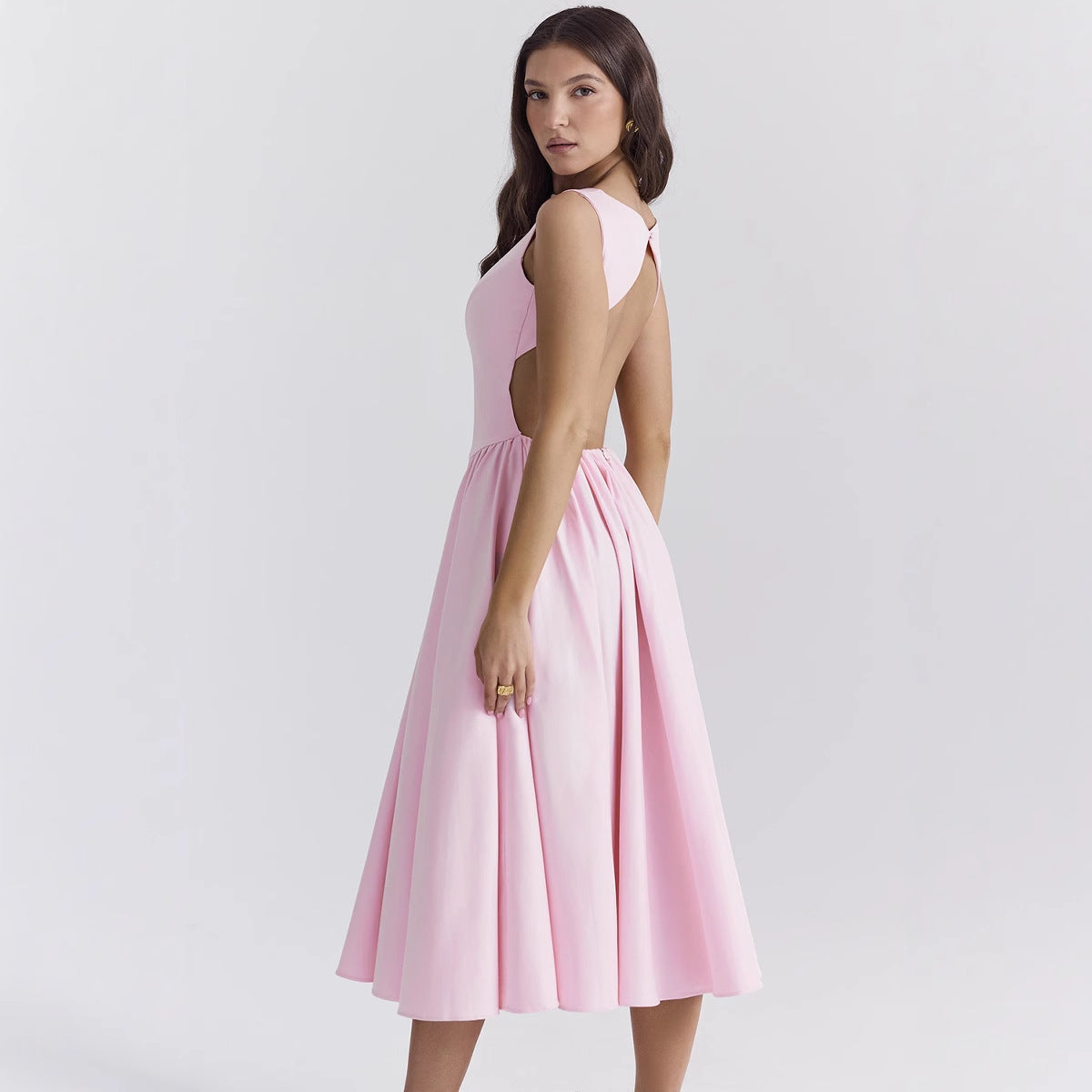 Damen A-Linie Cocktailkleid mit elegantem Taillenkürzel und femininem Schnitt