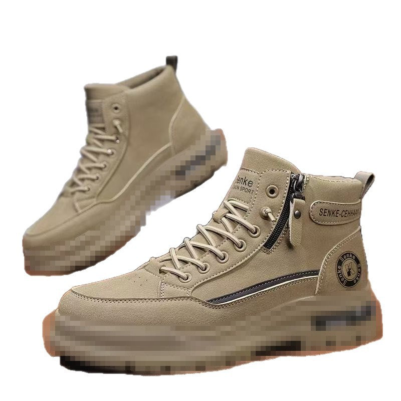 Herren knöchelhohe Sneaker-Boots aus Veloursleder mit Reißverschluss und profilierter Gummisohle Shop Nory