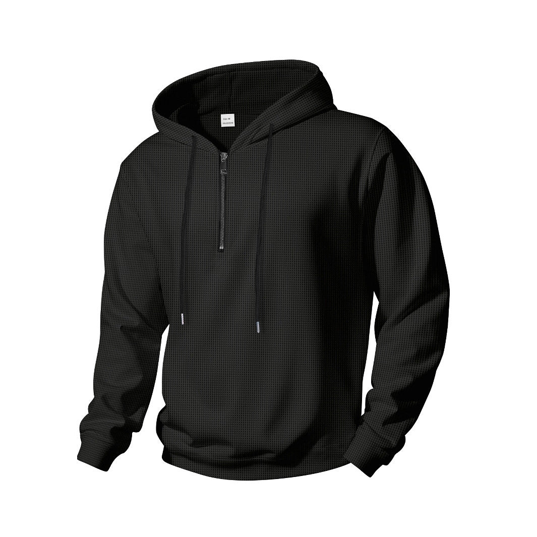 Herren nan Halbzip-Kapuzenpullover aus Baumwollmix mit Kordelzug und elastischen Rippbündchen Shop Nory