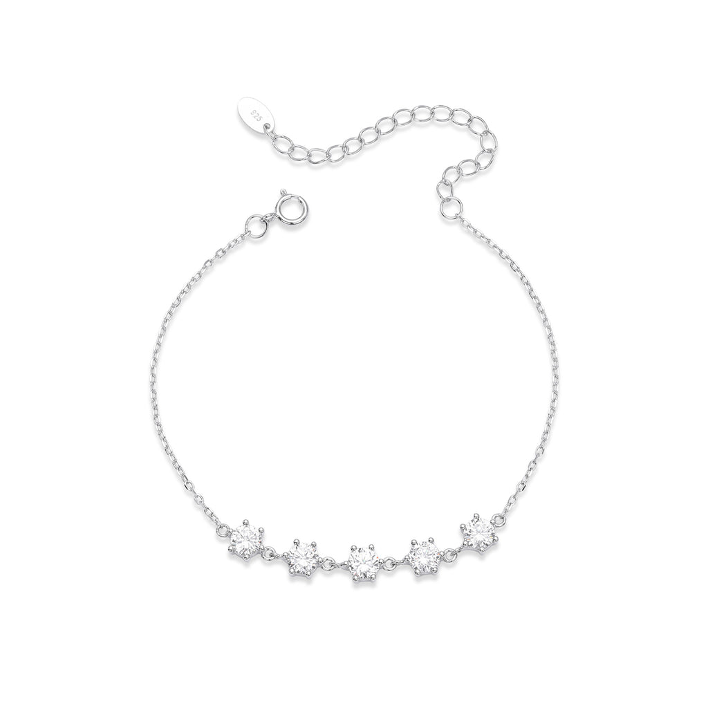 Damen Armband mit funkelnden 5A Zirkonsteinen aus hochwertigem 925 Sterling Silber Shop Nory