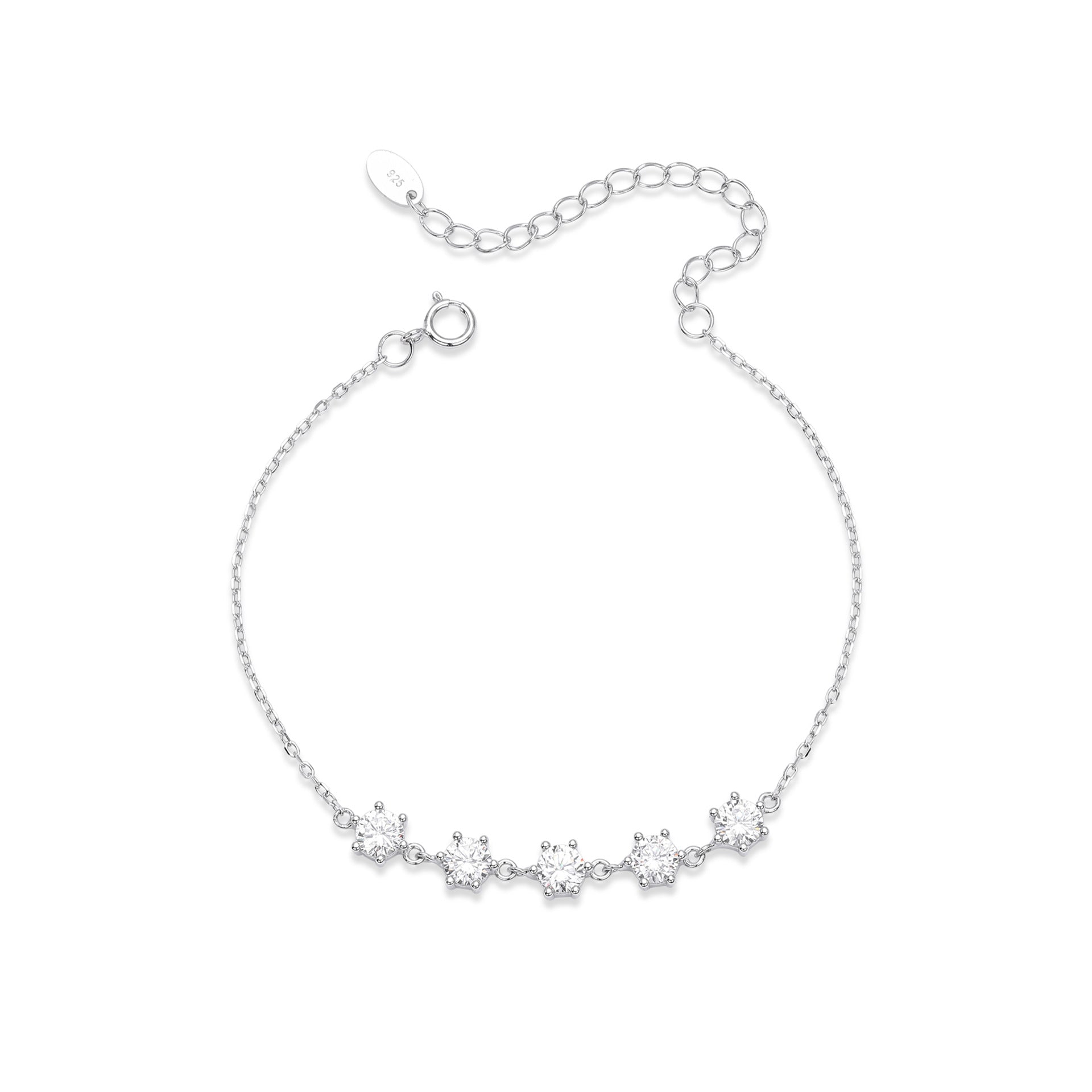 Damen Armband mit funkelnden 5A Zirkonsteinen aus hochwertigem 925 Sterling Silber Shop Nory