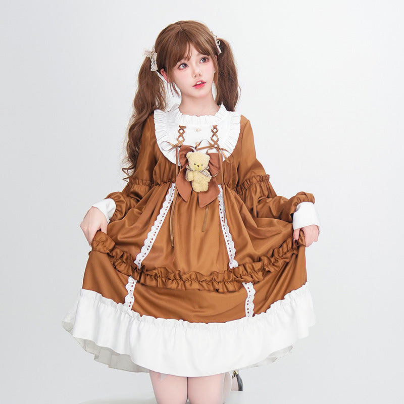Damen Verspieltes Kostümkleid mit Rüschen und Teddybär-Motiv Shop Nory