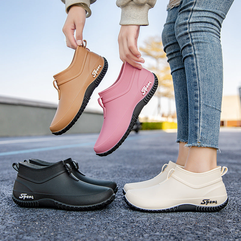 Damen Wasserdichte Ankle-Gummischuhe mit elastischem Schaft und griffiger Laufsohle Shop Nory