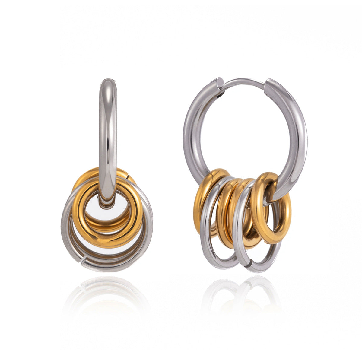 Damen Creolen mit modernem Spiral-Design aus hypoallergenem Edelstahl Shop Nory