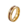 Herren Ring mit kunstvollem Holzdesign und glänzender Edelstahloberfläche Shop Nory