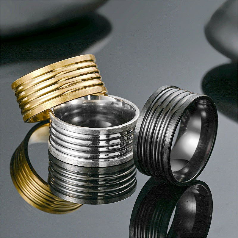 Herren Ring mit stilvollem rillierten Design Shop Nory