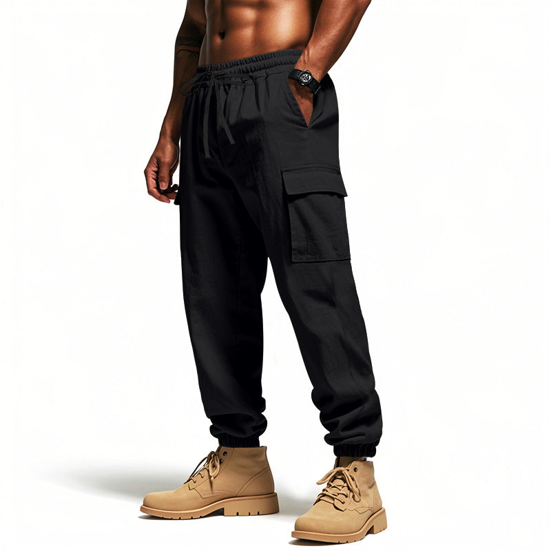 Herren Utility-Cargo-Jogger mit elastischem Bund, Kordelzug und großem Seitentaschen‑Panel Shop Nory