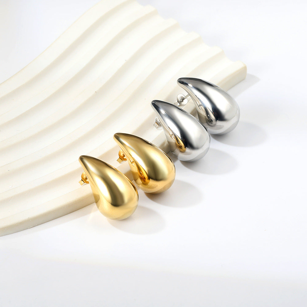 Damen Hängende Ohrstecker mit tropfenförmigem Design und polierter Oberfläche Shop Nory