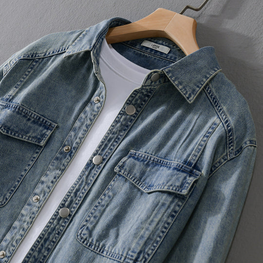 Herren lässiges Oversize Jeanshemd Shop Nory