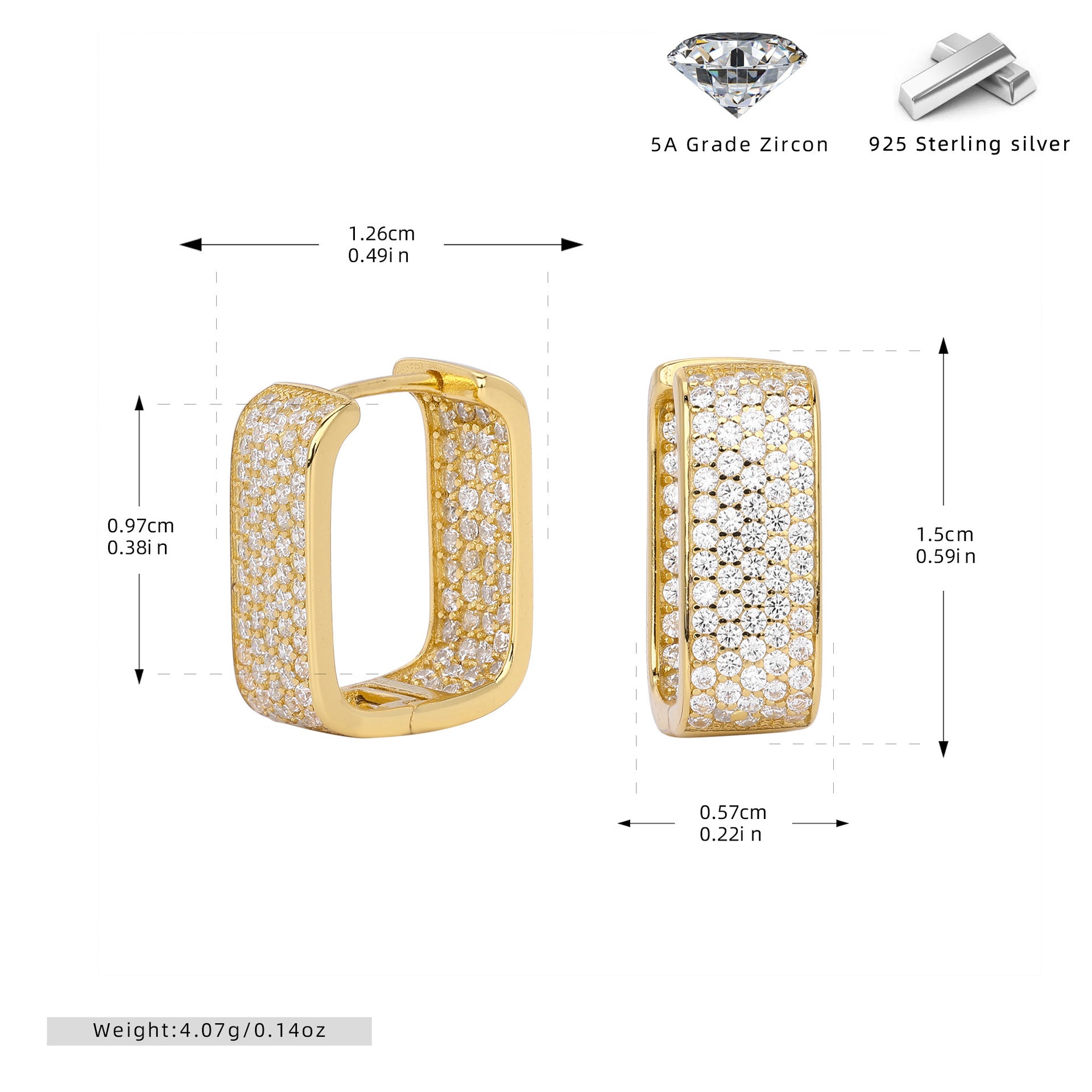 Damen Ohrhänger mit funkelndem Zirkonbesatz aus hochwertigem 925 Sterling Silber Shop Nory