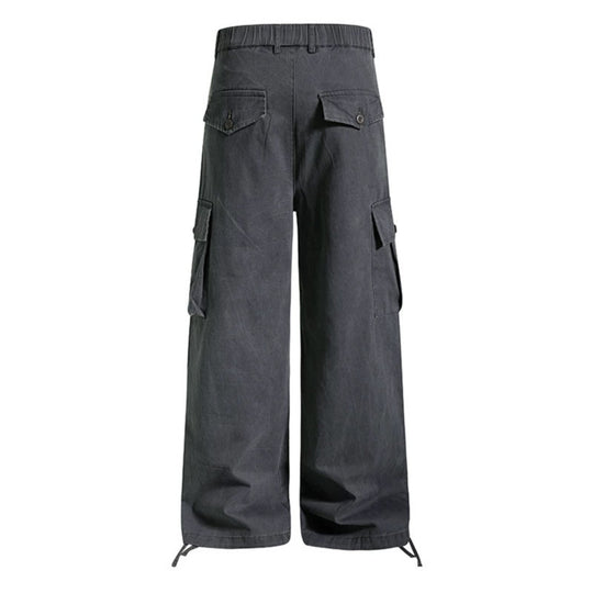 Damen weite Cargo-Hose im Utility-Stil mit Multifunktions-Taschen und Saum-Tunnelzug Shop Nory