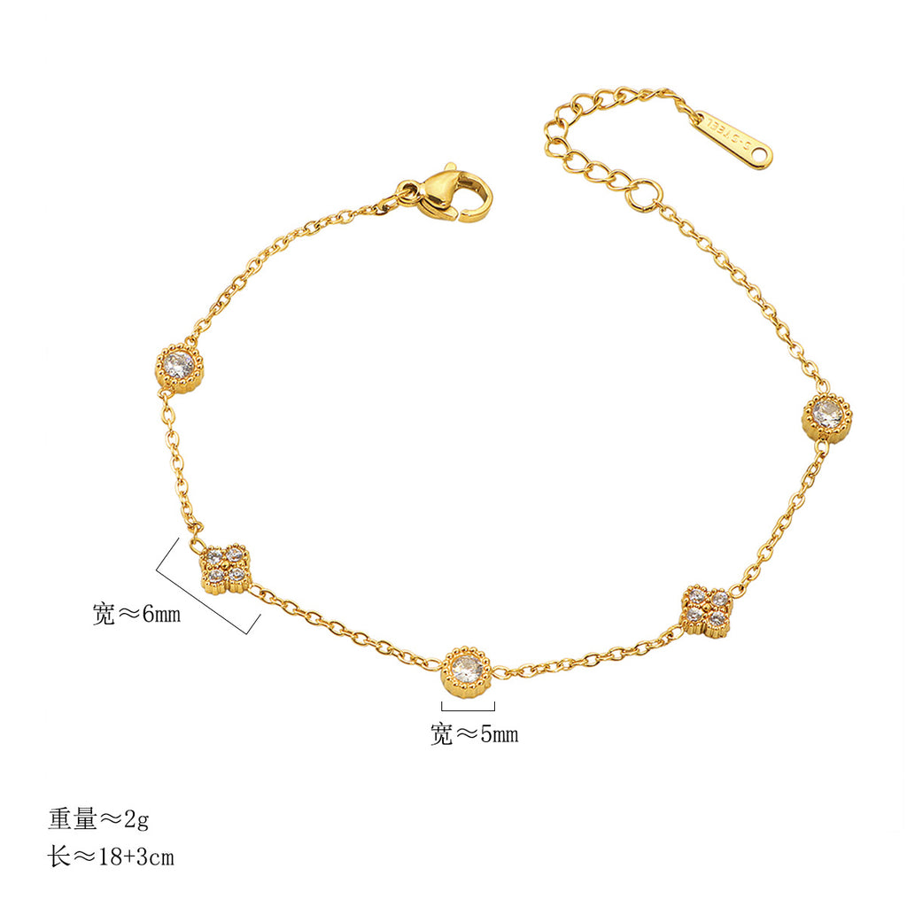 Damen elegante Fußkette mit funkelnden Details Shop Nory