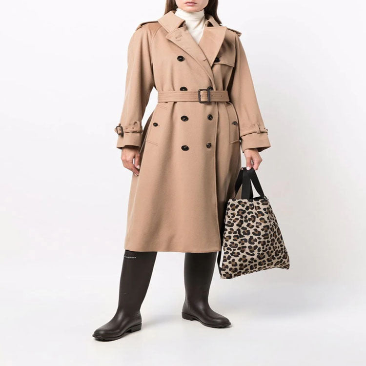 Damen Midilanger Wollmix-Trenchcoat im Tailoring mit Doppelreihe, Taillengürtel und Epauletten Shop Nory