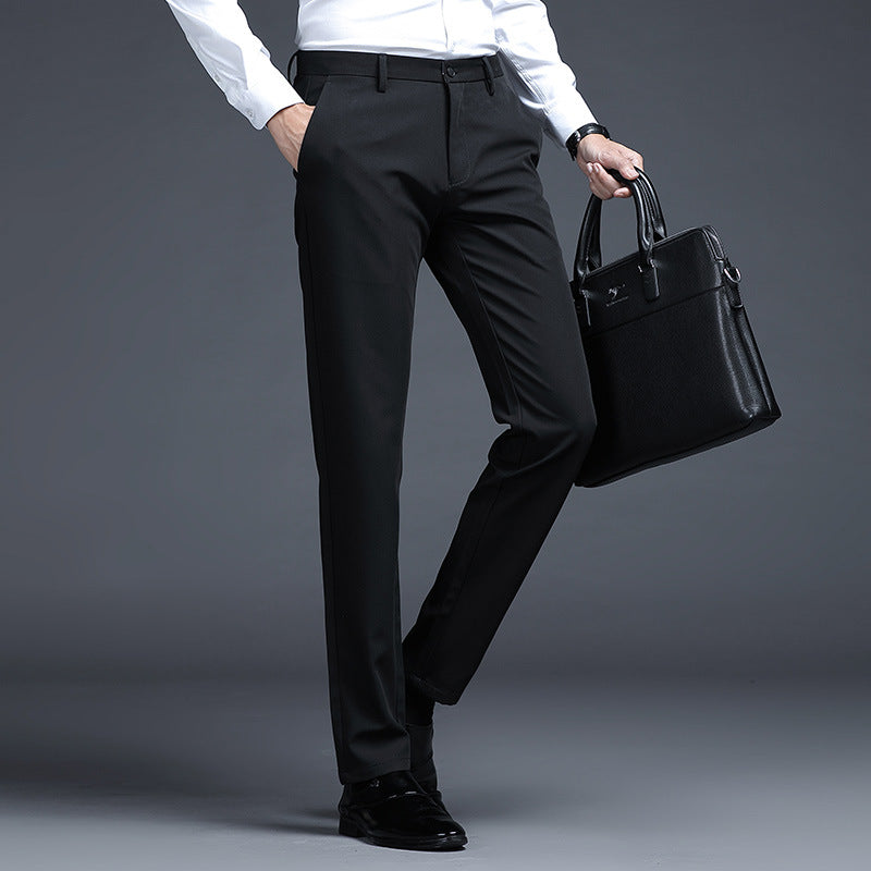 Herren Formelle Slim-Fit Anzughose mit Stretchbund und Bügelfalte Shop Nory