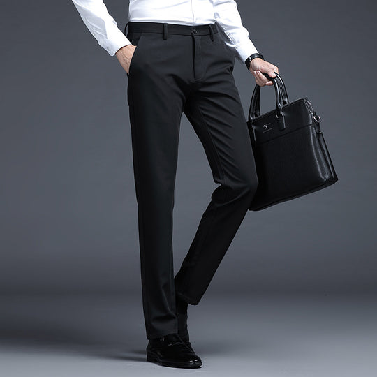 Herren Formelle Slim-Fit Anzughose mit Stretchbund und Bügelfalte Shop Nory