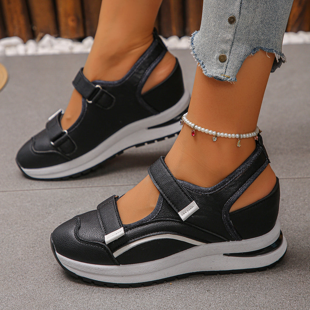 Damen sportliche Slingback-Sneakers mit Klettverschluss und leichter Keilsohle Shop Nory