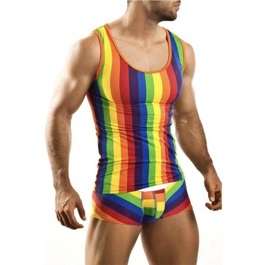 Herren nan figurbetontes Rundhals-Tanktop aus Stretchjersey mit körpernaher Passform