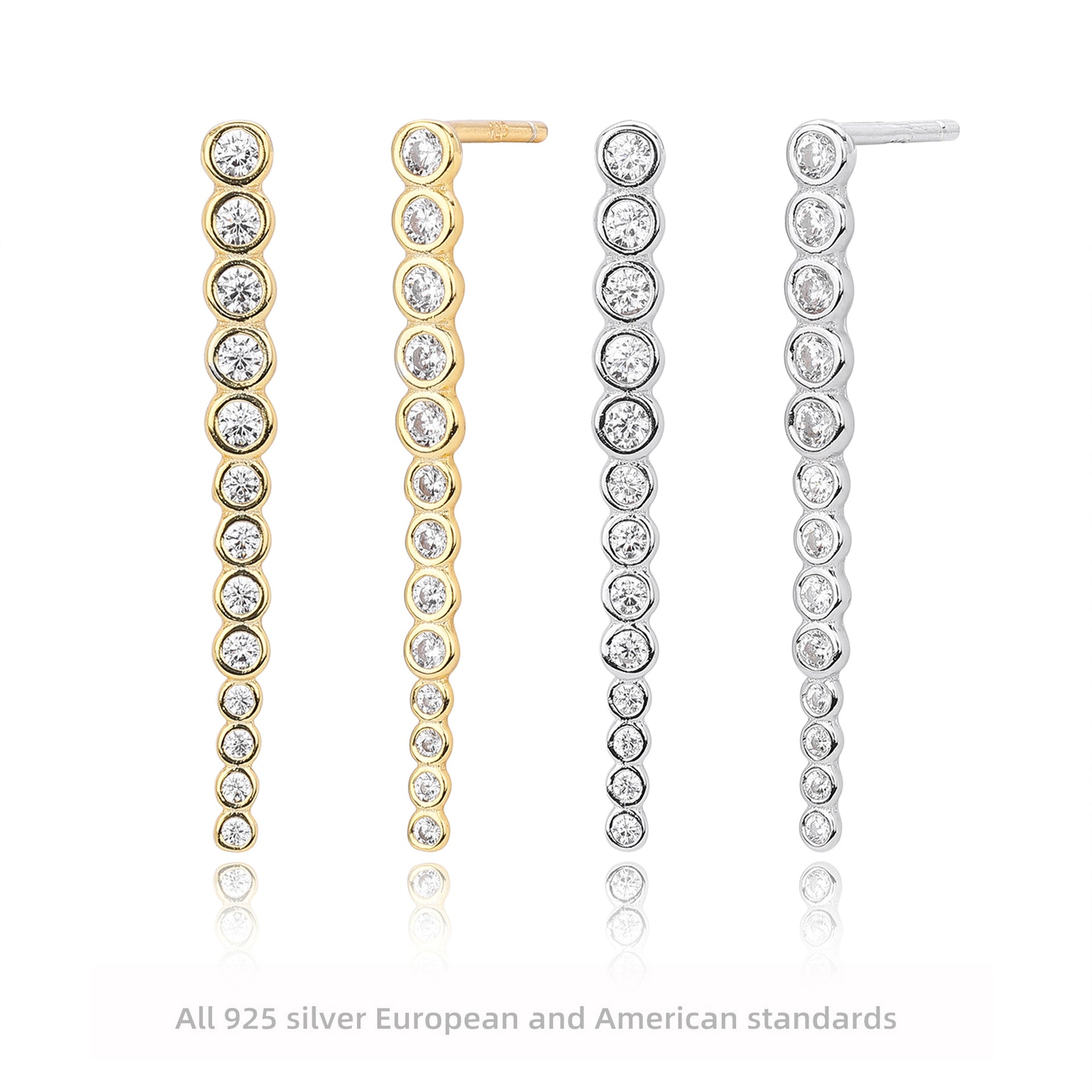 Damen Ohrhänger mit funkelnden Zirkonsteinen aus hochwertigem 925 Sterling Silber Shop Nory