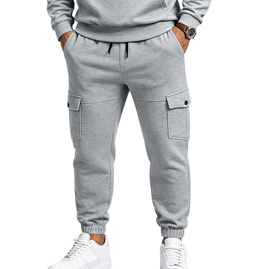 Herren Cargo-Jogginghose mit seitlichen Klappentaschen, Kordelzug und Elastischen Bündchen Shop Nory