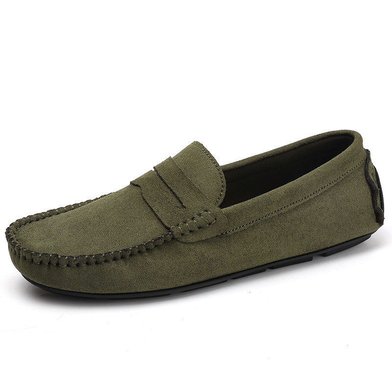 Herren elegante Veloursleder-Mokassin Fahrerhalbschuhe mit handgenähter Vordernaht und flexibler Gummiprofilsohle Shop Nory