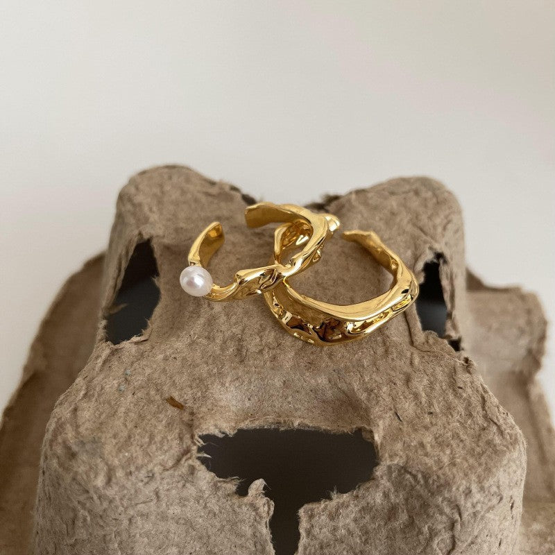 Damen modern gestalteter Ring mit kreativem Wellenmuster Shop Nory