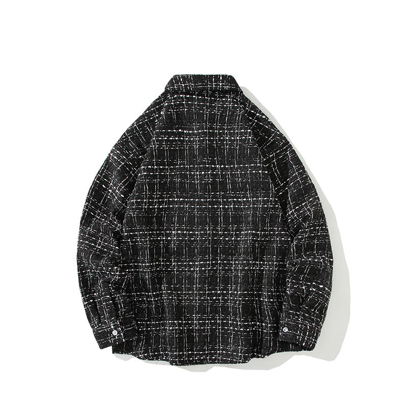Herren Strukturierte Bouclé-Hemdjacke mit Karo-Jacquard und legerer Passform Shop Nory