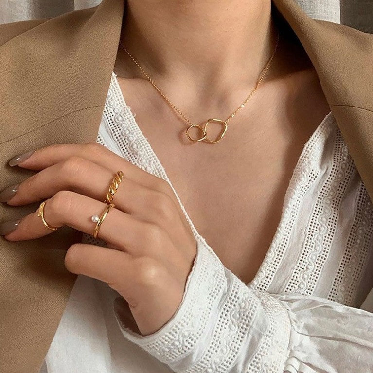 Damen Halskette mit minimalistischen geometrischen Anhängern Shop Nory