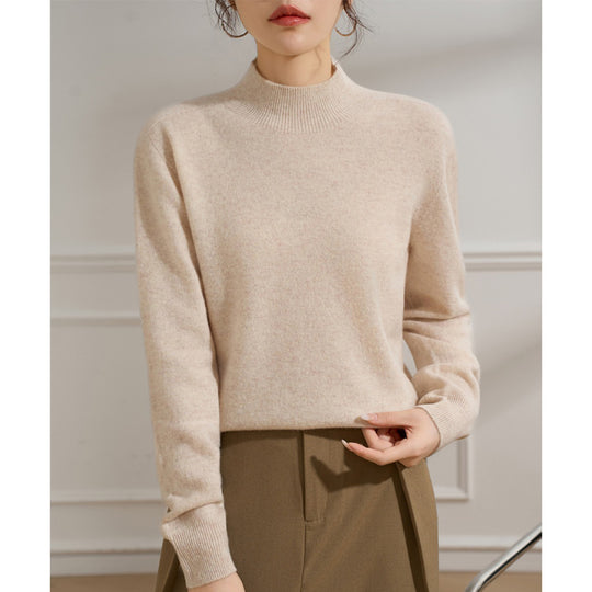 Damen Feiner Feinstrick-Pullover mit kurzem Stehkragen und Kaschmir-Optik Shop Nory