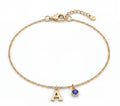 Damen Armband mit personalisiertem Buchstaben und funkelndem Kristallanhänger Shop Nory