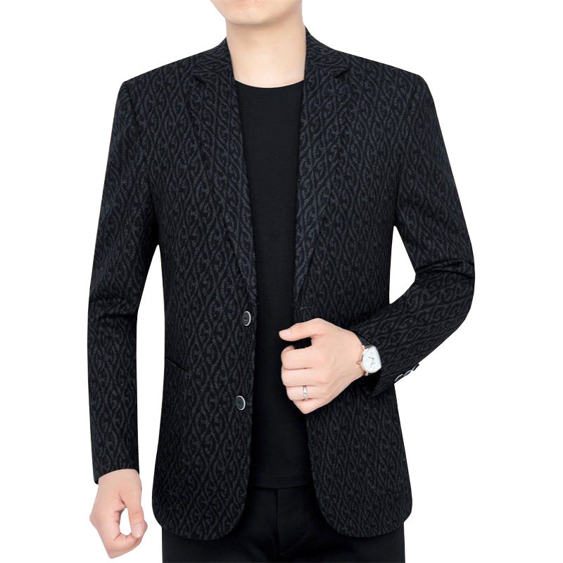 Herren Einreihiges Jacquard-Sakko mit schmaler Silhouette und feiner Struktur Shop Nory