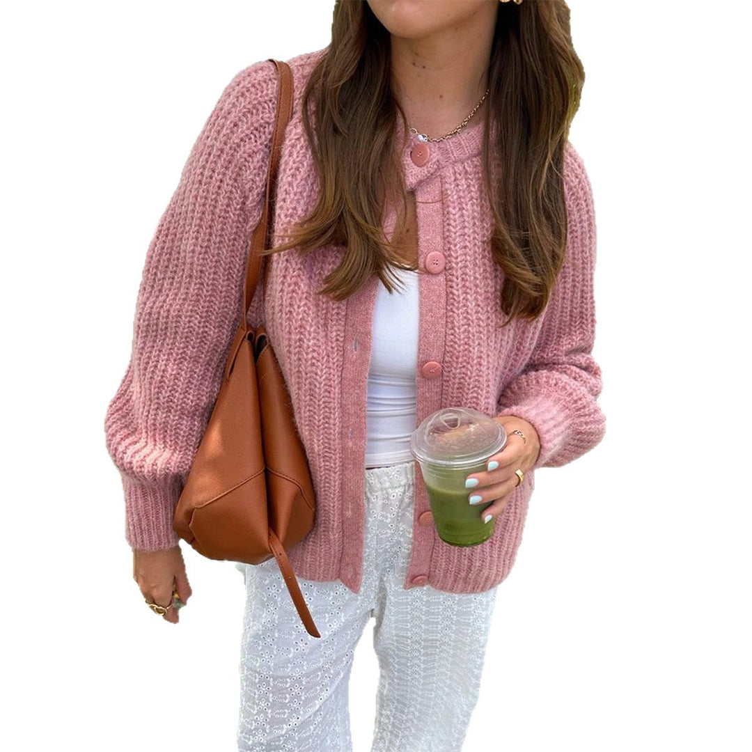 Damen nan grobgestrickter Oversize-Cardigan mit Kokosknopfleiste und überschnittener Schulter Shop Nory