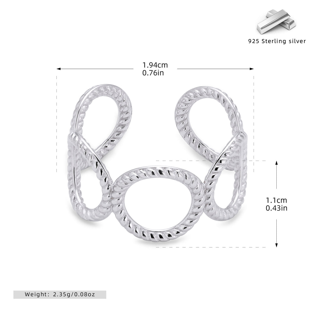 Damen Offener Ring aus 925 Sterlingsilber mit elegantem Design Shop Nory