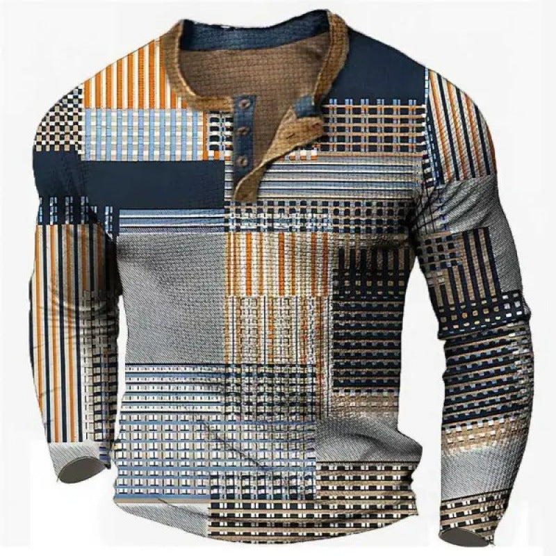 Herren Sportliches Langarmshirt mit Knopfleiste Shop Nory