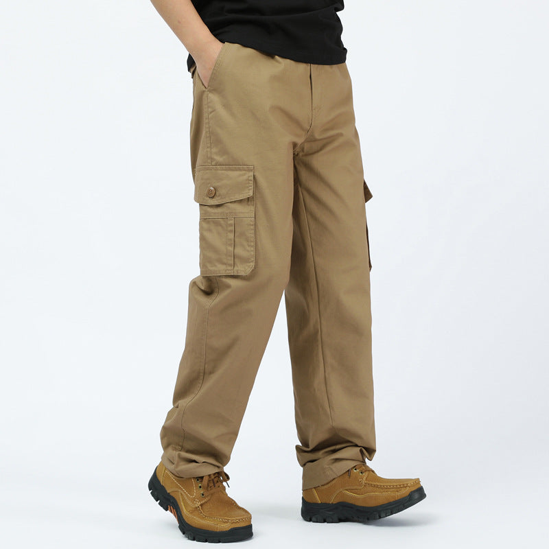 Herren Baumwoll-Twill Cargohose im Relaxed-Fit mit geradem Bein und großem Klappfach Shop Nory