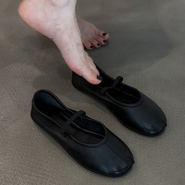 Damen Bequeme Ballerinas mit elastischem Riemen und weichem Innenfutter